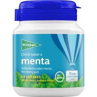 Chicles sabor menta sin azúcares sin gluten 70 unidades bote 100 g -