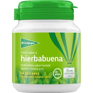 Chicles sabor hierbabuena sin azúcares sin gluten 70 unidades bote 100 g -