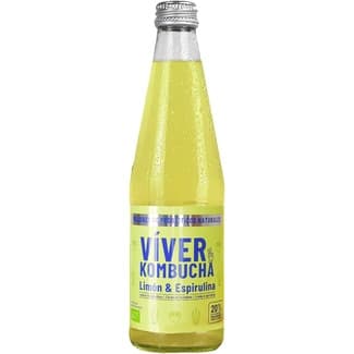 Kombucha ecológica de limón y espirulina botella 330 ml -