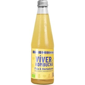 Kombucha ecológica de piña y hierbabuena botella 330 ml -
