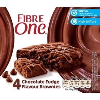 Barrita de brownie de chocolate 4 unidades estuche 96 g -