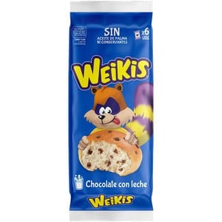 Con pepitas de chocolate con leche y sin aceite de palma bolsa 240 g 6 unidades -