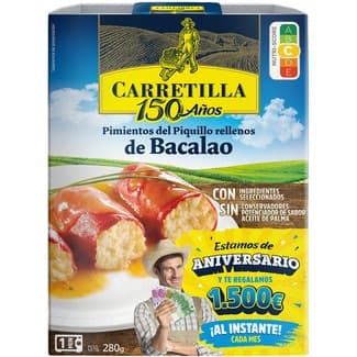 Pimientos del piquillo rellenos de bacalao envase 280 g -