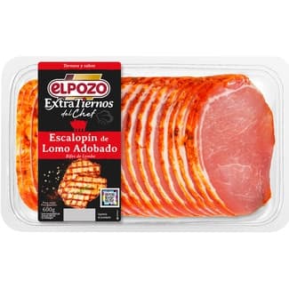EXTRATIERNOS escalopín de lomo de cerdo adobado filetes finos sin gluten y sin lactosa bandeja 600 g -