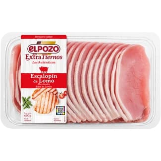 EXTRATIERNOS escalopín de lomo de cerdo fresco filetes finos sin gluten y sin lactosa bandeja 600 g -
