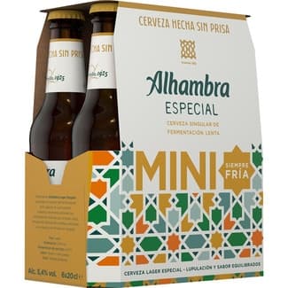 Cerveza rubia tradicional mini pack 6 botellas 20 cl -