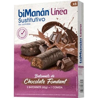 Línea batonnets sustitutivos de una comida sabor chocolate fondant 6 unidades caja 186 g -
