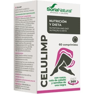 Celulimp con rusco, cola de caballo y semillas de uva negra Nutrición y Dieta estuche 60 comprimidos -