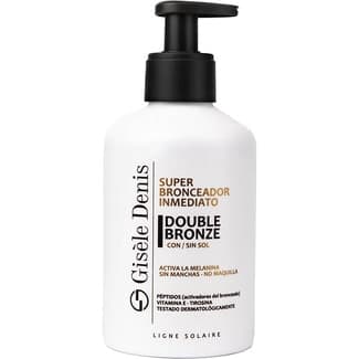 Double Bronze super bronceador inmediato activa la melanina dosificador 250 ml sin manchas, no maquilla -