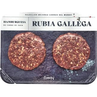 Hamburguesa de carne de vaca rubia gallega 2 unidades bandeja 300 g -