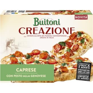 Caprese pizza con tomate cherry, tomates semi secos, salsa pesto y queso estuche 435 g -