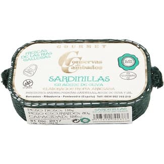 Sardinillas en aceite de oliva 16-22 piezas lata 81 g neto escurrido -