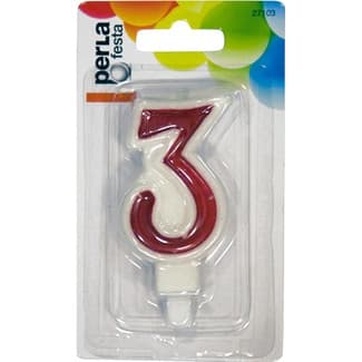 Vela de cumpleaños nº3 blister 1 unidad -