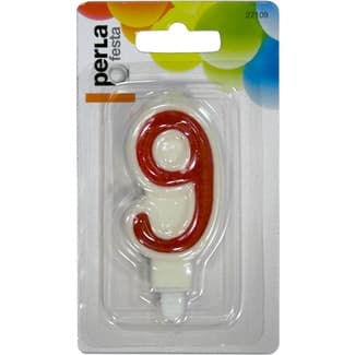 Vela de cumpleaños nº9 blister 1 unidad -