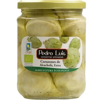 Corazones de alcachofa extra ecológicos frasco 252 g neto escurrido -