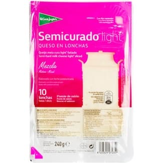 Queso semicurado mezcla light elaborado con leche pasteurizada en lonchas envase 240 g -