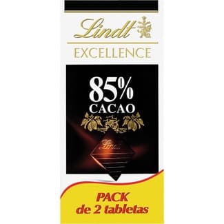 Chocolate negro 85 % cacao pack 2 tabletas 100 g -
