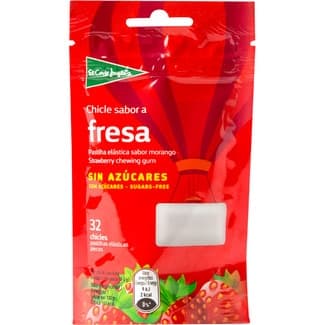 Chicles con sabor a fresa sin azúcar y sin gluten 32 unidades bolsa 45 g -