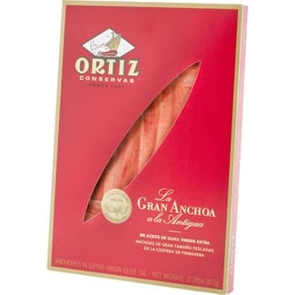 Caja Roja anchoas del Cantábrico en aceite de oliva estuche 55 g neto escurrido -