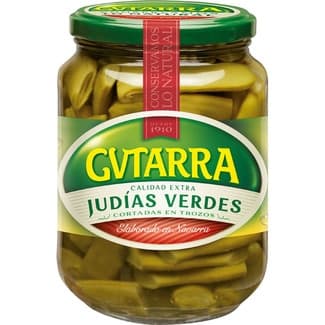 Judías verdes planas extra cortadas en trozos frasco 350 g neto escurrido -