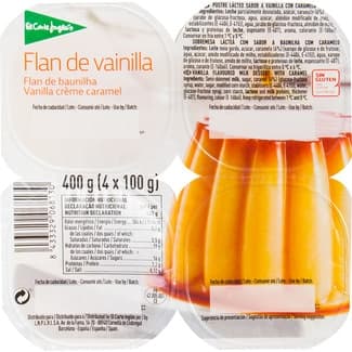Flan de vainilla sin gluten pack 4 unidades 100 g -