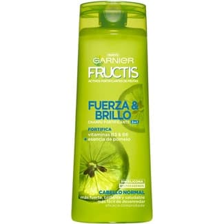 Champú fortificante Fuerza & Brillo 2 en 1 con vitaminas B3 y B6 + esencia de pomelo frasco 360 ml para cabello normal -