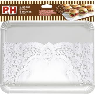 Blonda 26x32 con bandeja cartón 22x28 estuche 5 unidades -