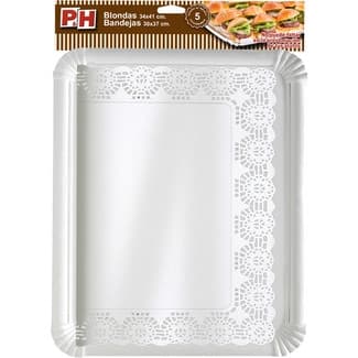 Blonda 34x41 con bandeja de cartón 30x37 estuche 5 unidades -