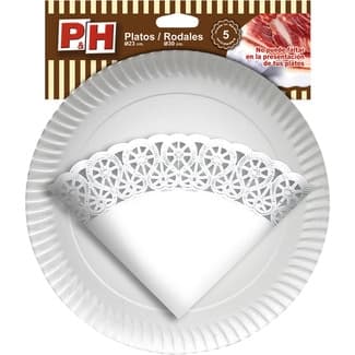 Rodal 30 cm con plato cartón 23 cm estuche 5 unidades -