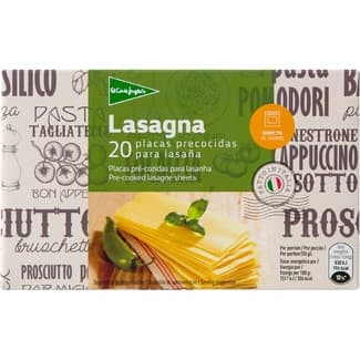 Lasaña 20 placas precocidas caja 250 g -