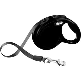 New Classic correa extensible color negra para perros talla S hasta 15 kg 1 unidad -
