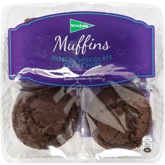 Muffins doble chocolate con chips 4 unidades paquete 300 g -