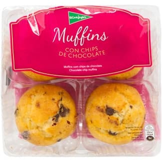 Muffins con chips de chocolate 4 unidades paquete 300 g -