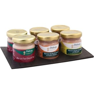 Surtido variado de foie gras pack 6 x 35 g envase 210 g sin gluten -