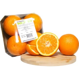 Naranja de mesa ecológica peso aproximado bandeja 1,2 kg -