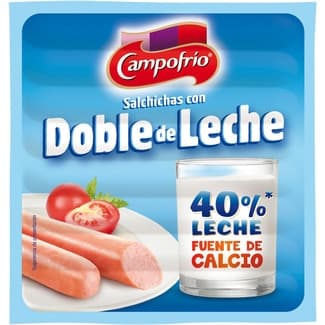 Salchichas cocidas de cerdo, pollo y pavo con doble de leche sin gluten 7 piezas envase 140 g -