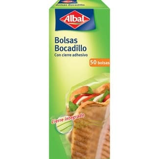 Bolsa para bocadillos con cierre adhesivo caja 50 unidades -