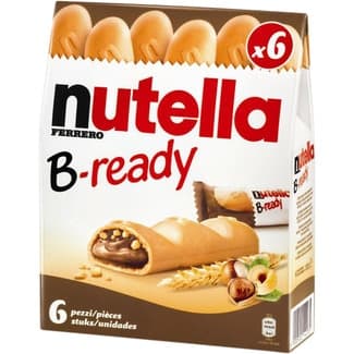 B-ready galletas rellenas de crema de cacao y avellanas paquete 132 g -