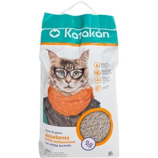 Arena para gatos absorbente extra antibacteriana con aroma a lavanda envase 8 l -