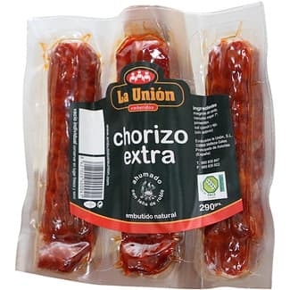 Chorizo asturiano extra ahumado sin gluten 3 piezas envase 290 g -