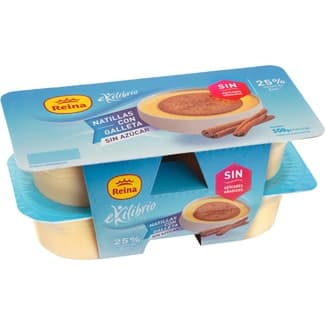 Ekilibrio natillas con galleta sin azúcares añadidos pack 4 unidades 125 g -