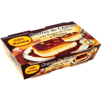 Crema de queso con tocino de cielo y piñones sin gluten pack 2 unidades 90 g -