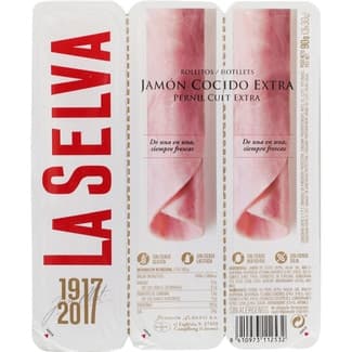 Jamón cocido extra en rollitos sin gluten sin lactosa pack 3 x 30 g envase 90 g -