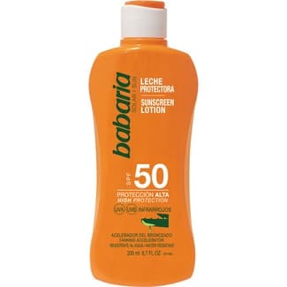 Leche protectora Aloe Vera SPF-50 acelerador del bronceado resistente al agua frasco 200 ml -