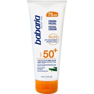 Crema solar facial Aloe Vera SPF-50+ anti-envejecimiento resistente al agua tubo 75 ml -