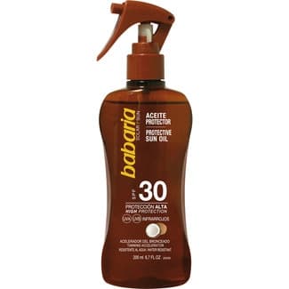 Aceite protector Coco SPF-30 acelerador del bronceado resistente al agua pistola 200 ml -