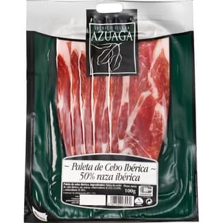 Paleta de cebo ibérica 50% raza ibérica en lonchas sin gluten envase 100 g -