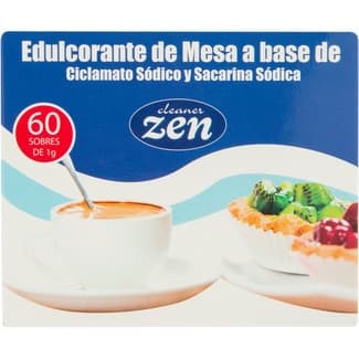 Edulcorante de mesa Cleaner Zen a base de ciclamato sódico y sacarina sódica 60x1g caja 60 g -