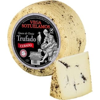 Queso curado de oveja con trufa elaborado con leche pasteurizada peso aproximado pieza 3,4 kg -