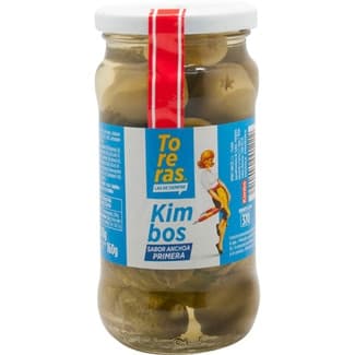 Aceitunas sabor anchoa rellenas de pepinillo frasco 160 g neto escurrido -
